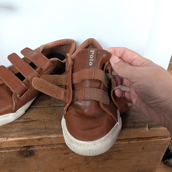 Polo Ralph Lauren Kids Elmwood EZ Brown Sneakers ~ Size 3 - Picture 6 of 11